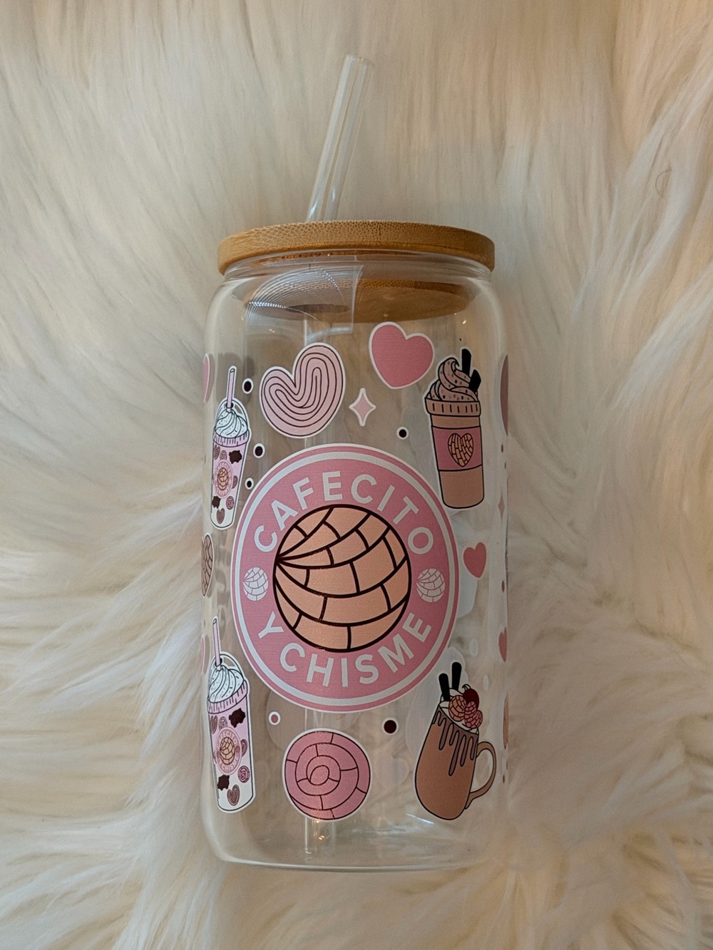 Cafecito Y Chisme Glass Tumbler